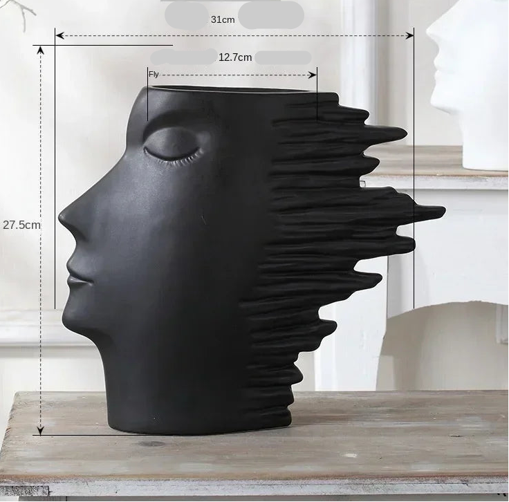 Vase visage abstrait