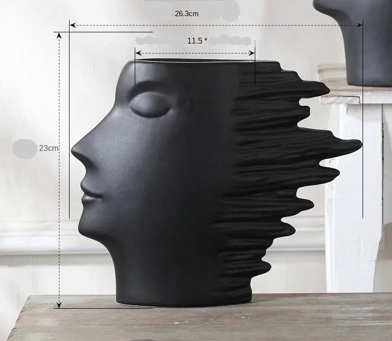 Vase visage abstrait