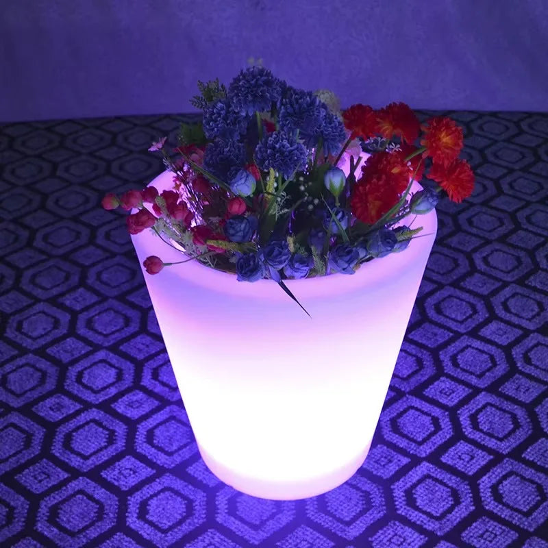 Gros Pot de Fleur Extérieur lumineux