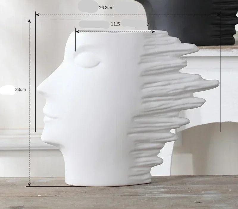 Vase visage abstrait