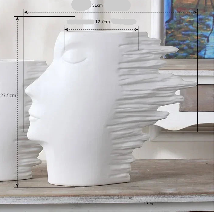 Vase visage abstrait