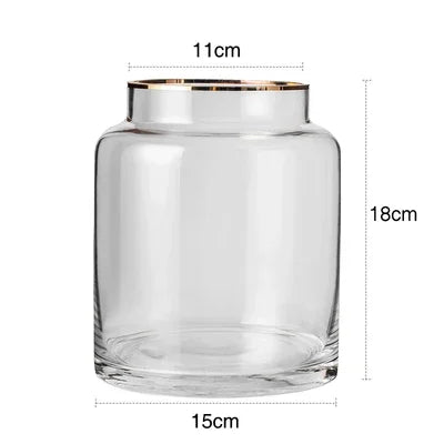 Vase transparent haut et large