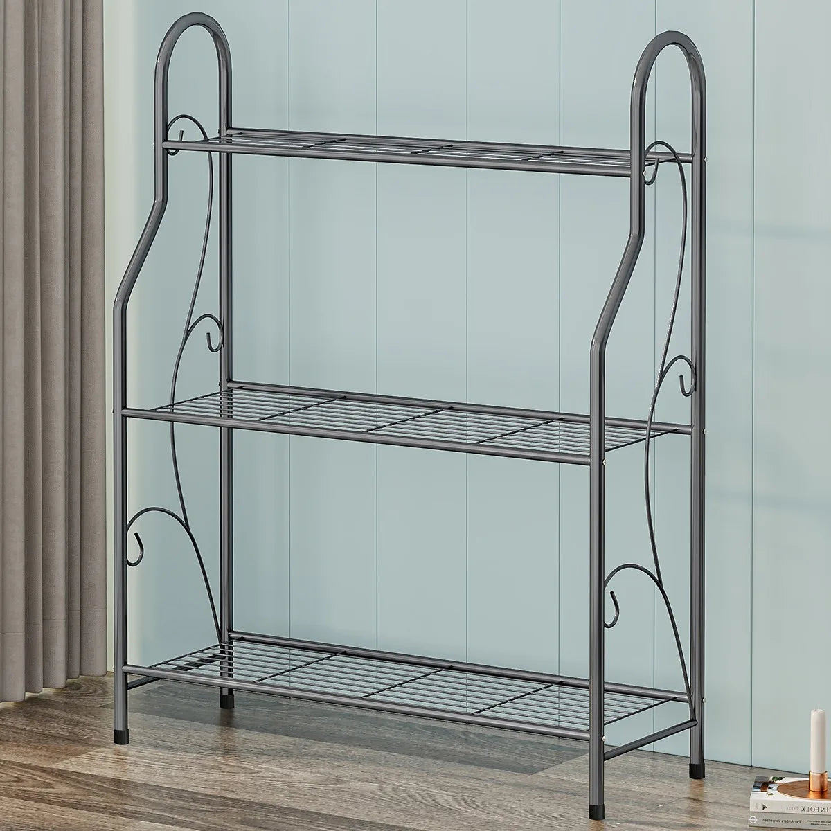 Etagère Fleurs fer forgé