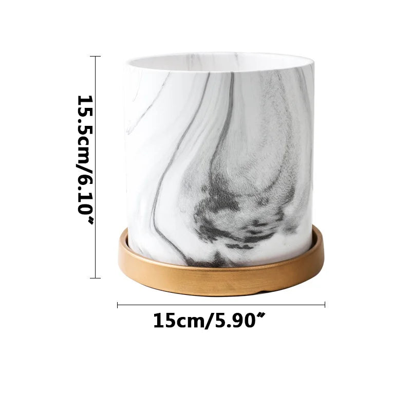 Cache pot effet marbre