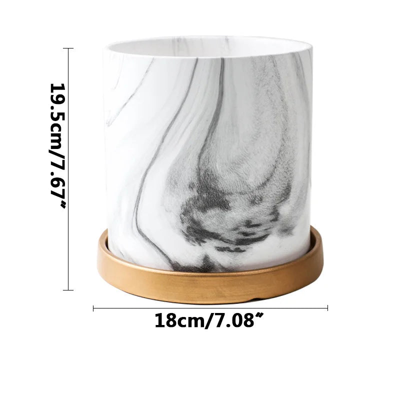 Cache pot effet marbre
