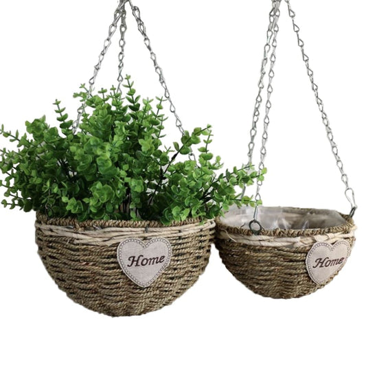 Pot de Fleurs Suspendu Cache Pot Rotin "Home"