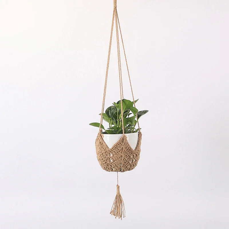 Porte plante en macramé