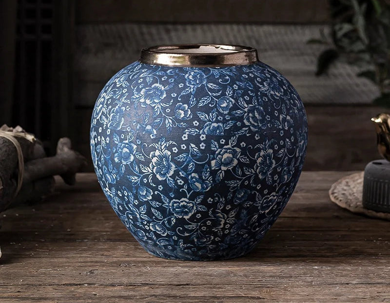 Vase bleu et blanc