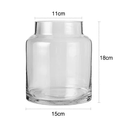 Vase transparent haut et large