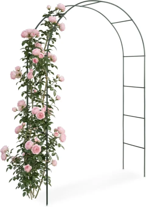Arche à rosiers en acier vert foncé, 240 cm