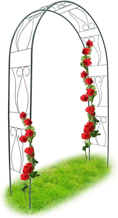 Arche à rosiers en métal vert, Relaxdays, 2,3 m