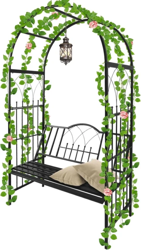 Arche de jardin avec banc, style victorien, 2 m