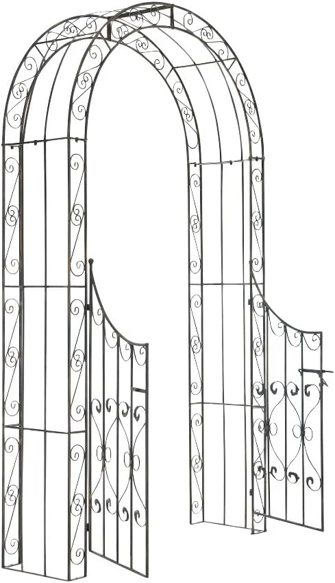 Arche de jardin avec portillon, bronze, CLP Sina