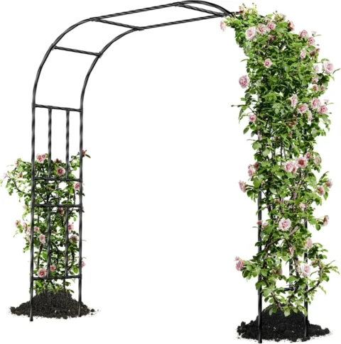 Arche de jardin en acier plastifié noir, 240 cm