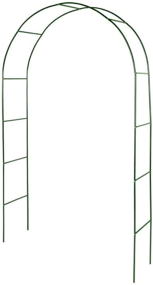 Arche de jardin en acier vert foncé, forme courbée, 240 cm