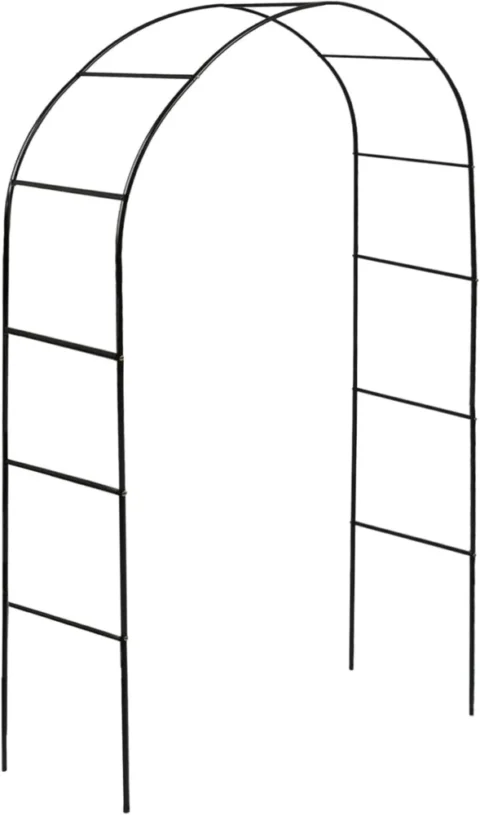 Arche de jardin en fer noir, 2,4 x 1,4 m
