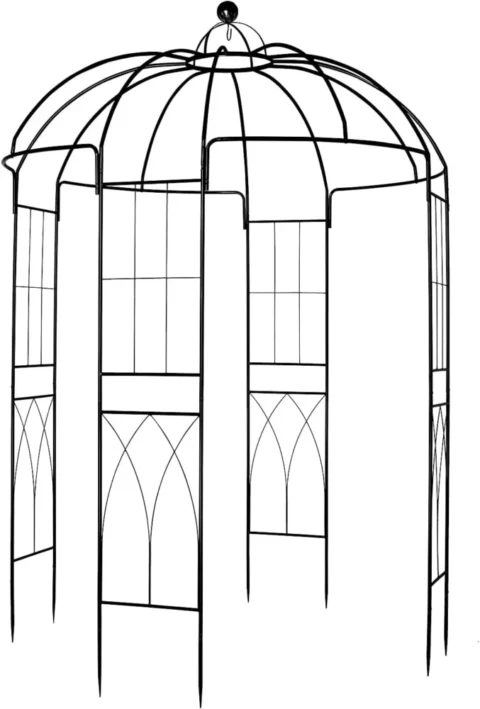 Arche de jardin en fer noir, style pavillon