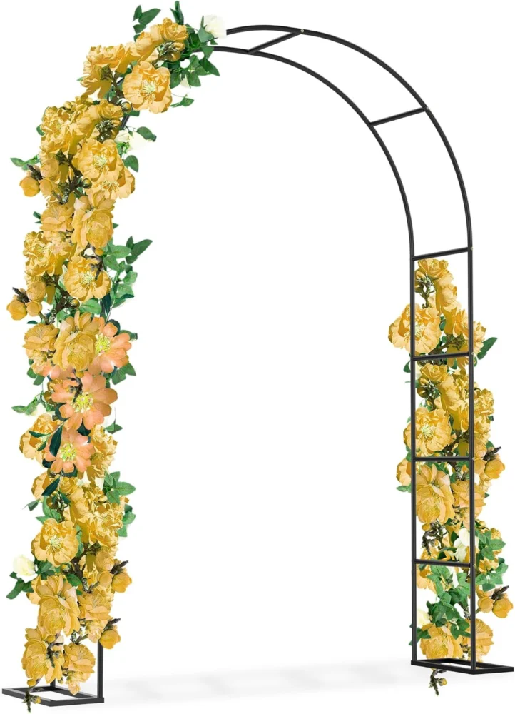 Arche de jardin en métal noir, 240 cm, Froadp