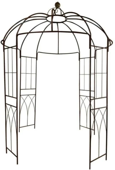 Arche-pergola de jardin, style cage à oiseaux