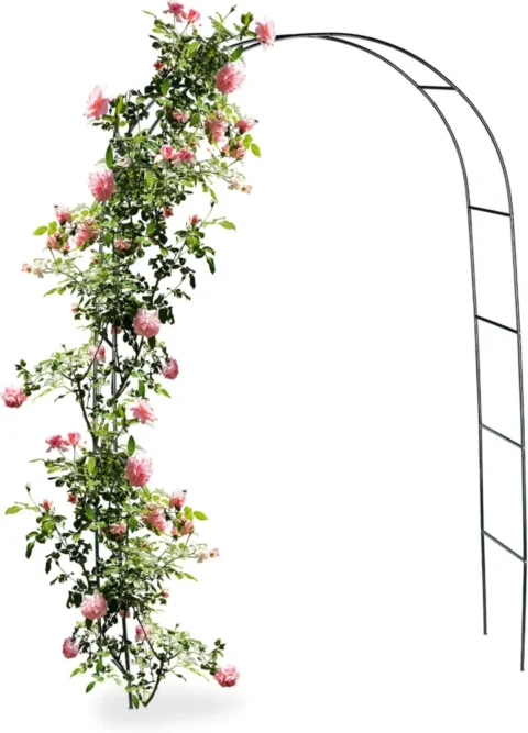 Arche pour rosiers en acier vert, Relaxdays, 240 cm
