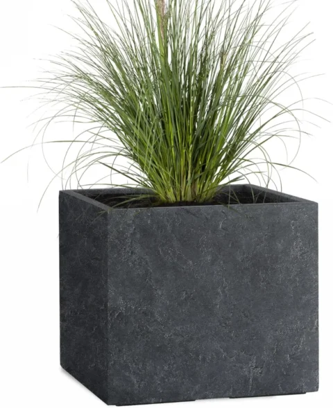 Bac carré XXL en fibre de verre anthracite, 65 cm