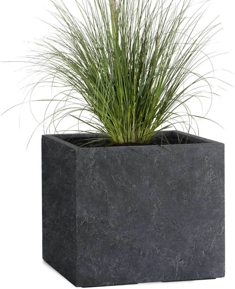 Bac carré XXL en fibre de verre anthracite, 65 cm