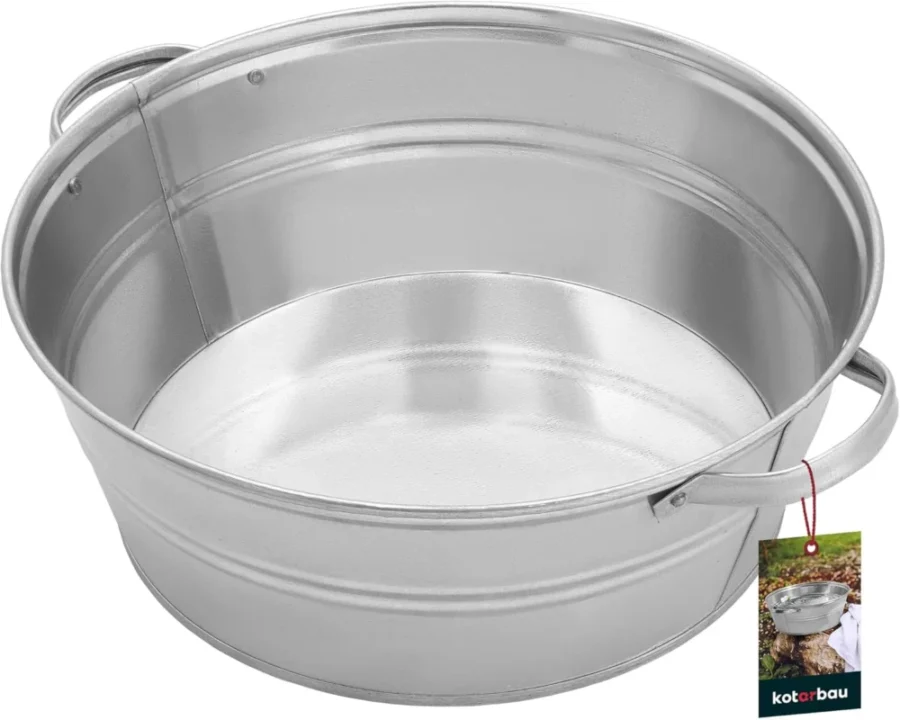 Bassine ronde en métal galvanisé 13 litres