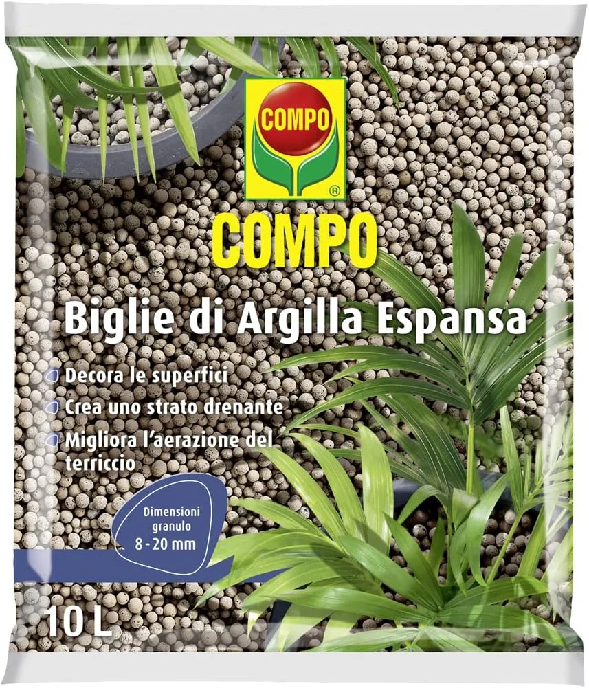 Billes d’argile expansée Compo 10 L, granulés 8-20 mm