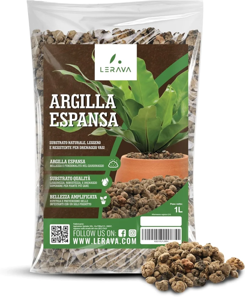 Billes d’argile naturelle LERAVA 1 L, faites en Italie