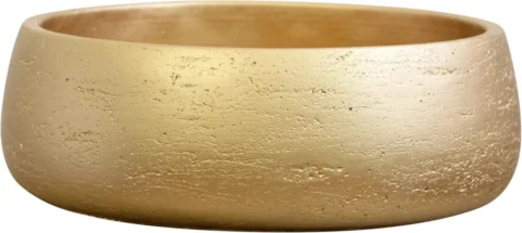 Bol pot de fleurs plat doré en céramique, 28,5 cm
