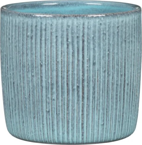 Cache-pot en céramique bleu lagon, 17,6 cm