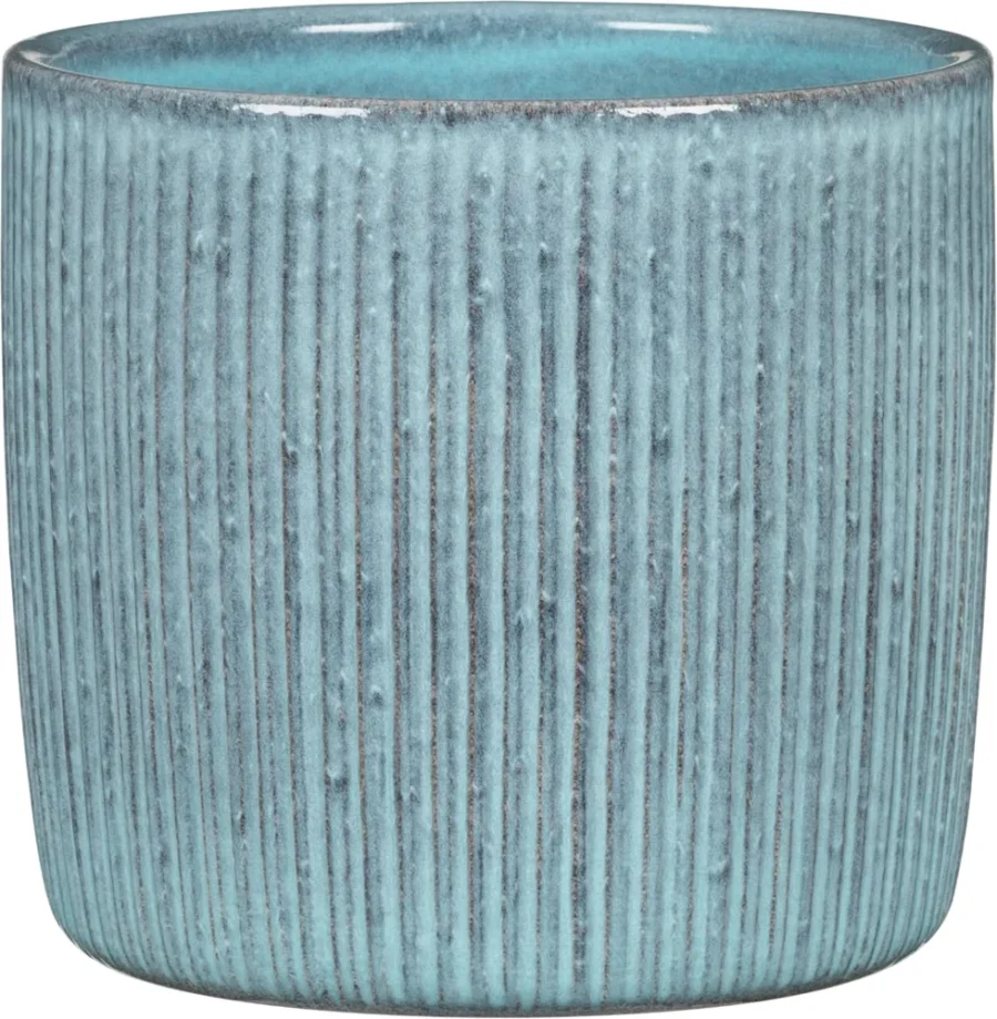 Cache-pot en céramique bleu lagon, 17,6 cm