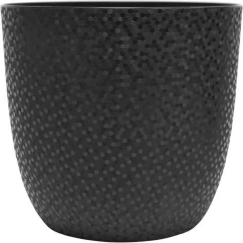 Cache-pot Opale à facettes, coloris noir, 22 cm