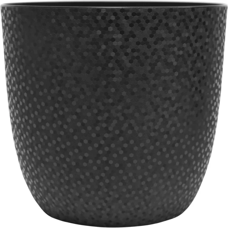 Cache-pot Opale à facettes, coloris noir, 22 cm