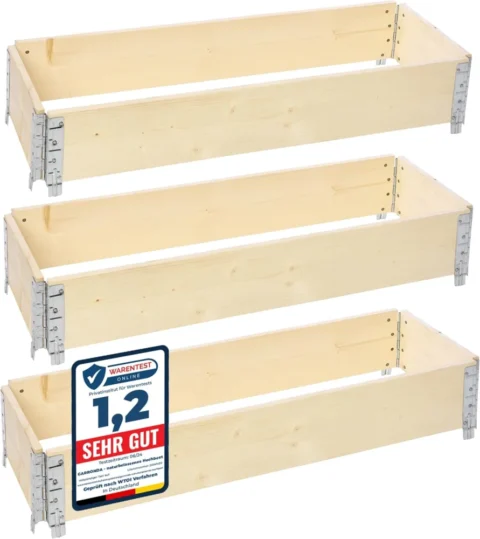 Carré potager modulable en bois, pliable, 3 pièces, 120 cm