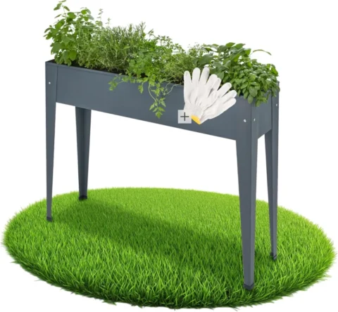 Carré potager sur pied en acier laqué, 98,5 cm