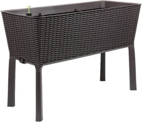 Carré potager sur pied Keter aspect rotin 120 L