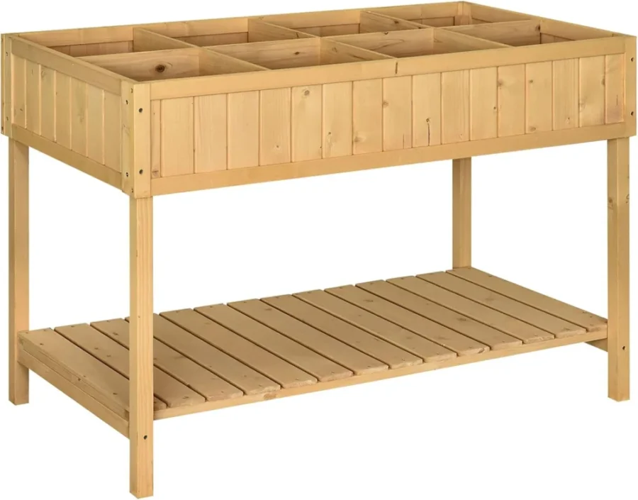 Carré potager sur pieds 8 compartiments 110 x 46 cm