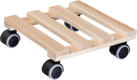 Chariot à roulettes Paletti pour pot, bois de hêtre