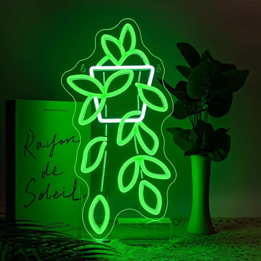 Enseigne lumineuse néon LED en forme de pothos