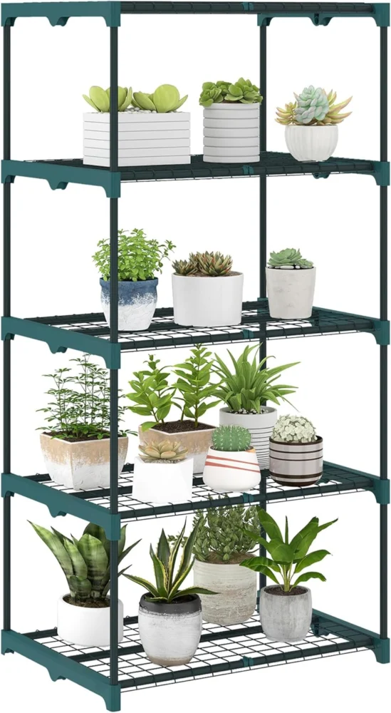 Étagère à plantes extérieure en métal, 5 niveaux