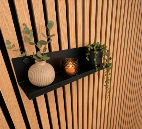 Étagère murale pour panneaux acoustiques, métal noir