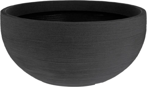 Grand pot bas et large anthracite, 58 cm, sans trou