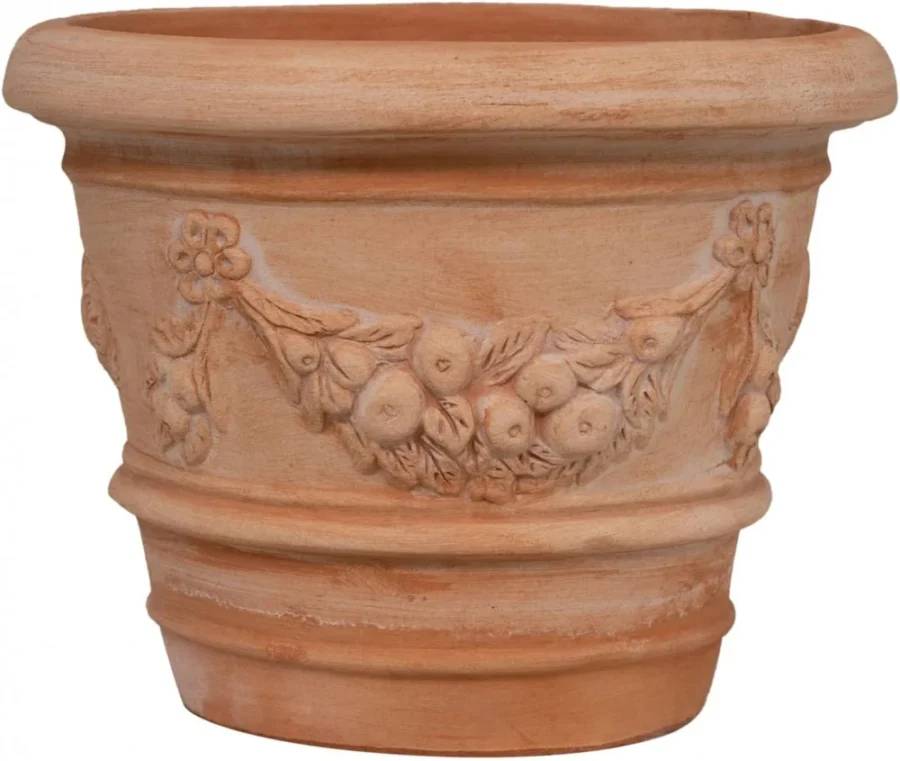Grand pot de fleurs en terre cuite toscane, 40 cm