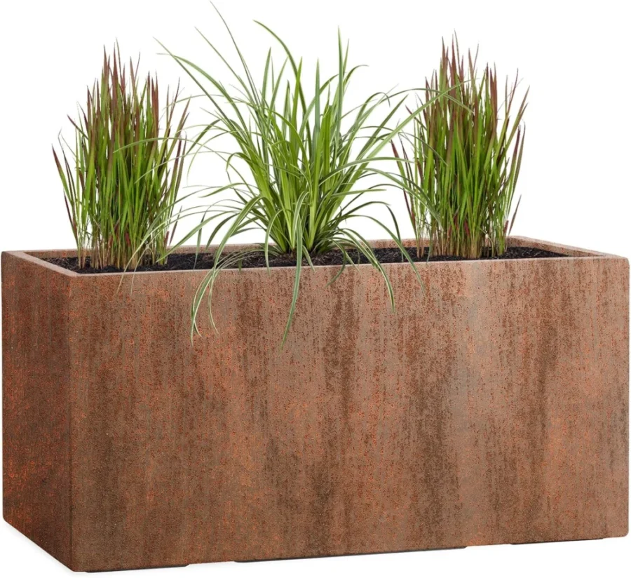 Grand pot de fleurs Pflanzwerk brun roux 100 x 45 cm