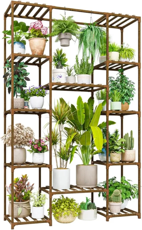 Grand support à plantes en bois, 158 cm, 7 niveaux