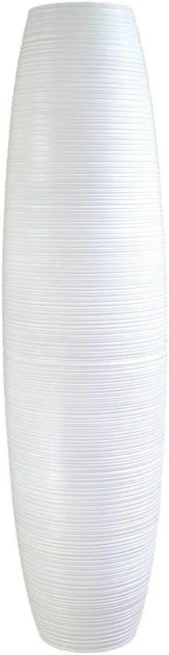 Grand vase de sol en bois de manguier blanc, 65 cm