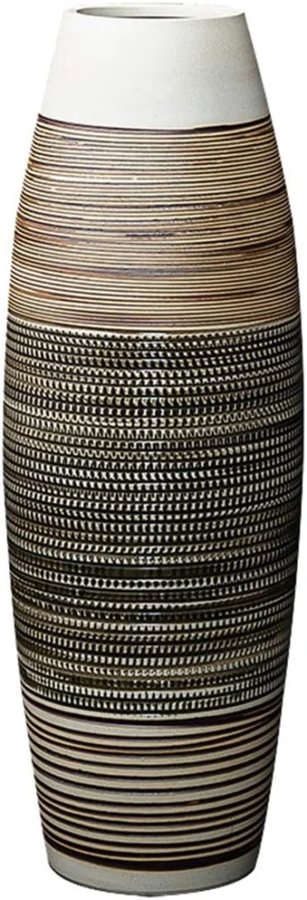 Grand vase de sol en porcelaine rayée, 50 cm