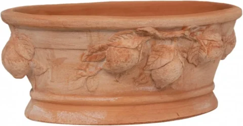 Grand vase en terre cuite artisanal 20 x 14 cm