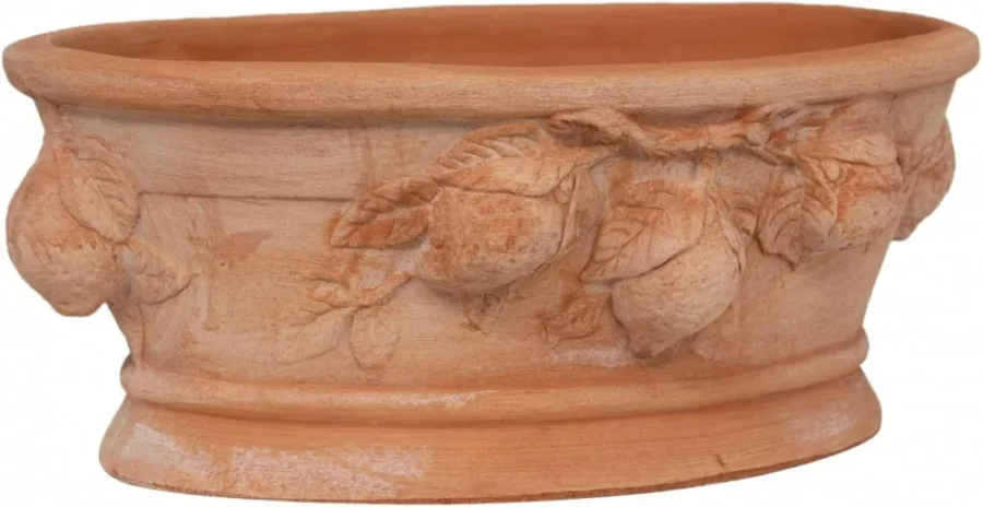 Grand vase en terre cuite artisanal 20 x 14 cm